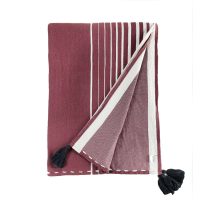 Hazal Bed & Sofa Cover - Rustic Bordeaux, 180*240 cm