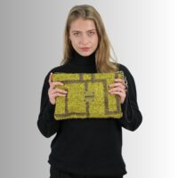 Labyrinth Luxe Clutch Bag - Lime-Curry