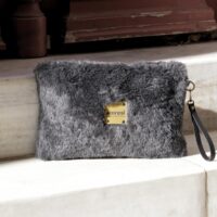 Plush Luxe Clutch Bag - Anthracite