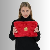 Plush Luxe Clutch Bag - Red