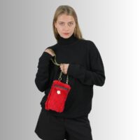 Plush Luxe Phone Bag - Red