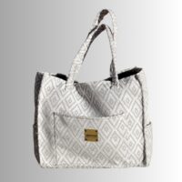 Rhombus Luxe Tote Bag - Ivory