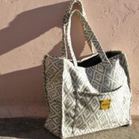 Rhombus Luxe Tote Bag - Sage
