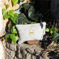 Rhombus Luxe Clutch Bag - Ivory
